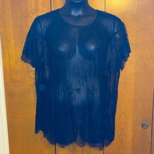 Torrid Black Lace Stretch Blouse